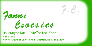 fanni csocsics business card